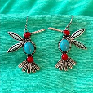 Humming-bee silver plated earrings